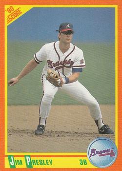 #36T Jim Presley - Atlanta Braves - 1990 Score Rookie & Traded Baseball