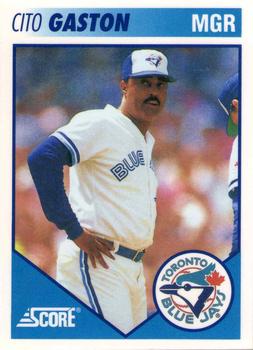 #36 Cito Gaston - Toronto Blue Jays - 1991 Score Toronto Blue Jays Baseball