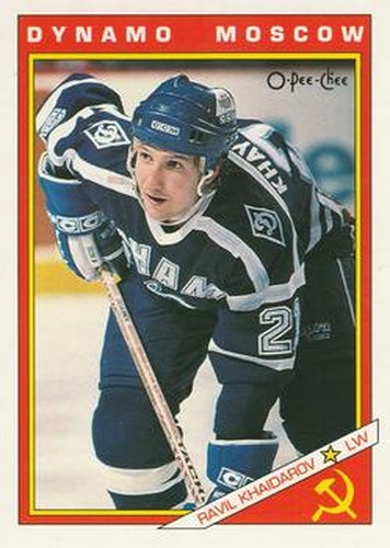 #36R Ravil Khaidarov - Dynamo Moscow - 1991-92 O-Pee-Chee Hockey - Sharks & Russians