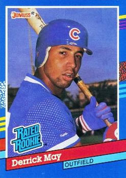 #36 Derrick May - Chicago Cubs - 1991 Donruss Baseball