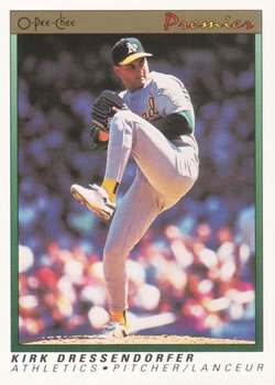 #36 Kirk Dressendorfer - Oakland Athletics - 1991 O-Pee-Chee Premier Baseball