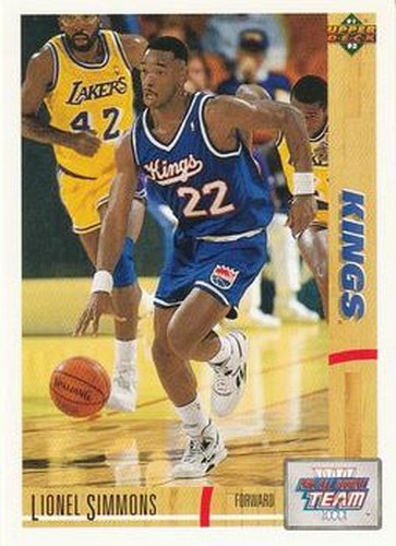 #36 Lionel Simmons - Sacramento Kings - 1991-92 Upper Deck Basketball