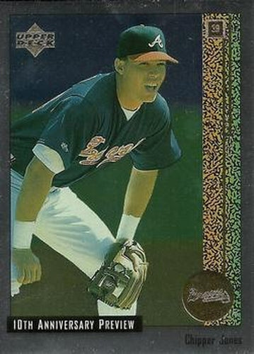 #36 Chipper Jones - Atlanta Braves - 1998 Upper Deck - 10th Anniversary Preview Baseball