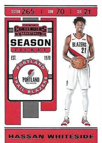 #36 Hassan Whiteside - Portland Trail Blazers - 2019-20 Panini Contenders Basketball