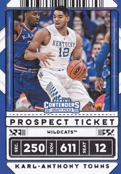 #36 Karl-Anthony Towns - Kentucky Wildcats - 2020 Panini Contenders Draft Picks Basketball