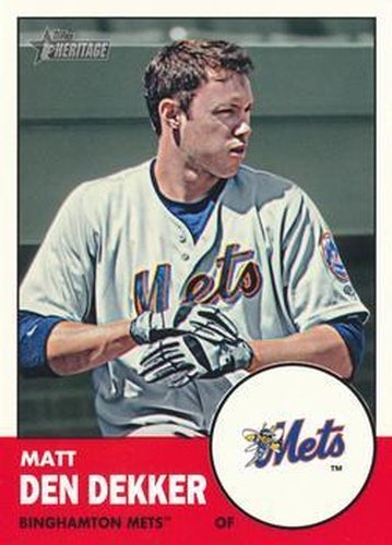 #36 Matt Den Dekker - Binghamton Mets - 2012 Topps Heritage Minor League Baseball