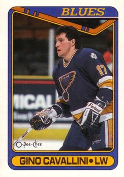 #36 Gino Cavallini - St. Louis Blues - 1990-91 O-Pee-Chee Hockey