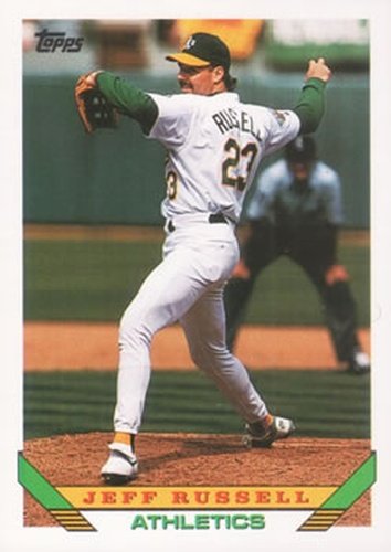 #736 Jeff Russell - Oakland Athletics - 1993 Topps Baseball