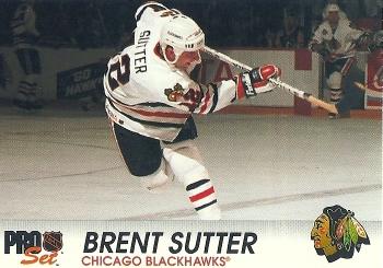 #36 Brent Sutter - Chicago Blackhawks - 1992-93 Pro Set Hockey