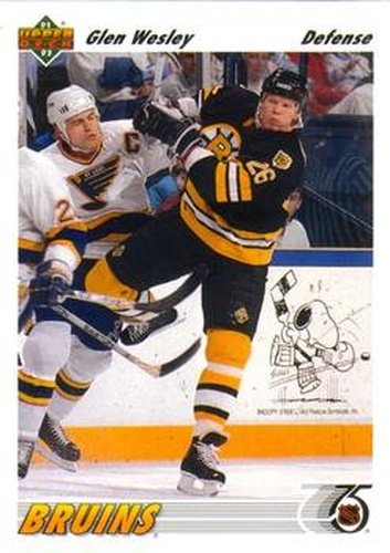 #370 Glen Wesley - Boston Bruins - 1991-92 Upper Deck Hockey