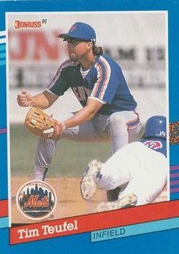 #370 Tim Teufel - New York Mets - 1991 Donruss Baseball