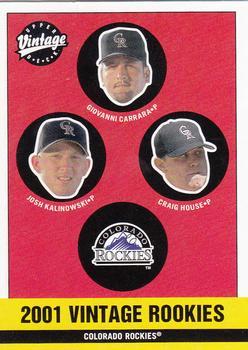 #370 Giovanni Carrara / Josh Kalinowski / Craig House - Colorado Rockies - 2001 Upper Deck Vintage Baseball