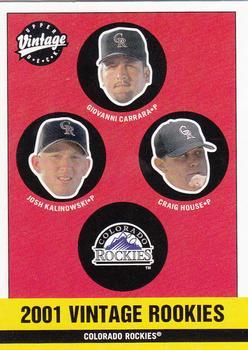 #370 Giovanni Carrara / Josh Kalinowski / Craig House - Colorado Rockies - 2001 Upper Deck Vintage Baseball