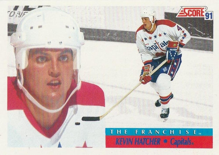 #370 Kevin Hatcher - Washington Capitals - 1991-92 Score Canadian Bilingual Hockey