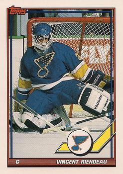 #370 Vincent Riendeau - St. Louis Blues - 1991-92 Topps Hockey