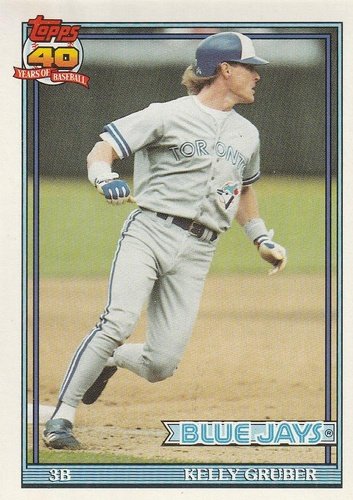 #370 Kelly Gruber - Toronto Blue Jays - 1991 O-Pee-Chee Baseball