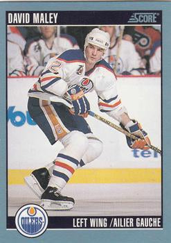 #370 David Maley - Edmonton Oilers - 1992-93 Score Canadian Hockey