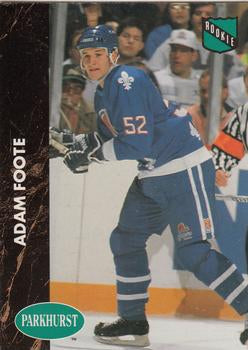 #371 Adam Foote - Quebec Nordiques - 1991-92 Parkhurst Hockey