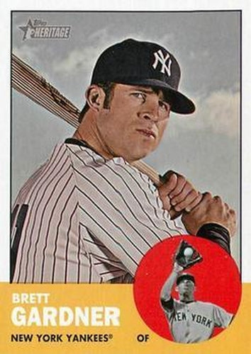 #371 Brett Gardner - New York Yankees - 2012 Topps Heritage Baseball