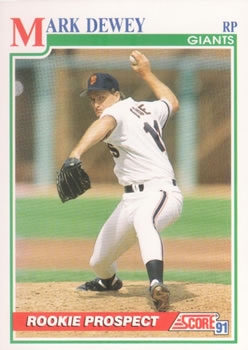 #371 Mark Dewey - San Francisco Giants - 1991 Score Baseball