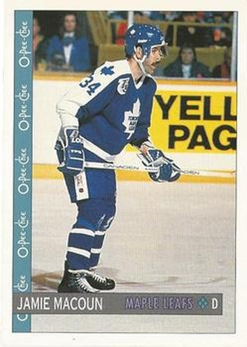 #371 Jamie Macoun - Toronto Maple Leafs - 1992-93 O-Pee-Chee Hockey