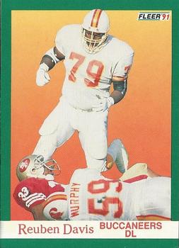 #372 Reuben Davis - Tampa Bay Buccaneers - 1991 Fleer Football