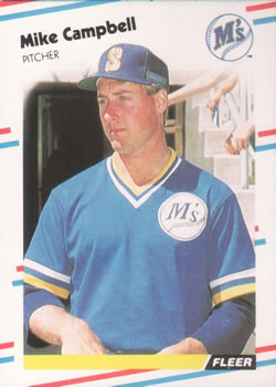 #372 Mike Campbell - Seattle Mariners - 1988 Fleer Baseball