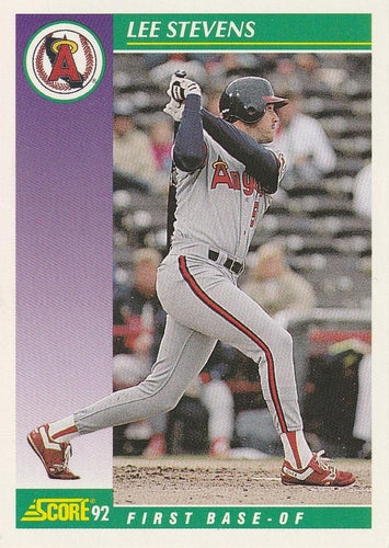 #372 Lee Stevens - California Angels - 1992 Score Baseball