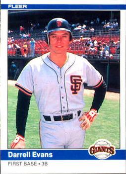 #372 Darrell Evans - San Francisco Giants - 1984 Fleer Baseball