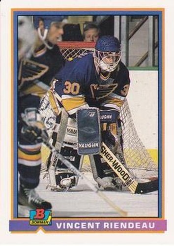 #372 Vincent Riendeau - St. Louis Blues - 1991-92 Bowman Hockey