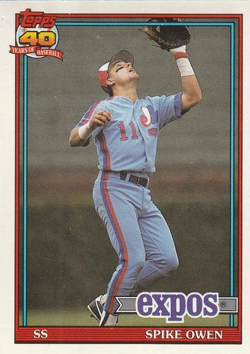 #372 Spike Owen - Montreal Expos - 1991 O-Pee-Chee Baseball