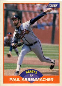 #373 Paul Assenmacher - Atlanta Braves - 1989 Score Baseball