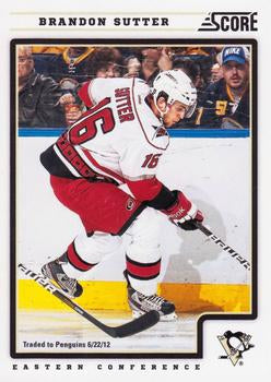 #373 Brandon Sutter - Pittsburgh Penguins - 2012-13 Score Hockey