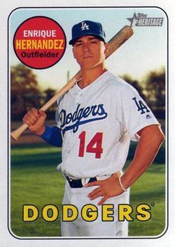 #373 Enrique Hernandez - Los Angeles Dodgers - 2018 Topps Heritage Baseball