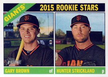 #373 Gary Brown / Hunter Strickland - San Francisco Giants - 2015 Topps Heritage Baseball