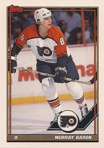 #373 Murray Baron - Philadelphia Flyers - 1991-92 Topps Hockey