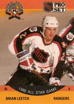 #373 Brian Leetch - New York Rangers - 1990-91 Pro Set Hockey