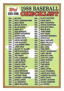 #373 Checklist: 265-396 - - 1988 Topps Baseball