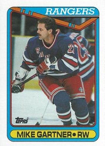#373 Mike Gartner - New York Rangers - 1990-91 Topps Hockey