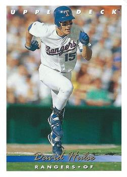 #374 David Hulse - Texas Rangers - 1993 Upper Deck Baseball