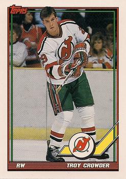 #374 Troy Crowder - New Jersey Devils - 1991-92 Topps Hockey