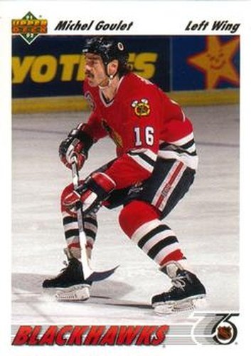 #374 Michel Goulet - Chicago Blackhawks - 1991-92 Upper Deck Hockey