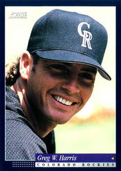 #374 Greg W. Harris - Colorado Rockies -1994 Score Baseball