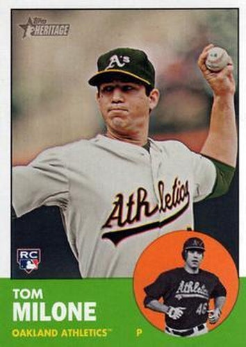 #374 Tom Milone - Oakland Athletics - 2012 Topps Heritage Baseball