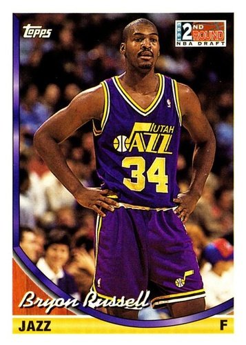 #374 Bryon Russell - Utah Jazz - 1993-94 Topps Basketball