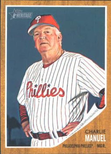 #374 Charlie Manuel - Philadelphia Phillies - 2011 Topps Heritage Baseball