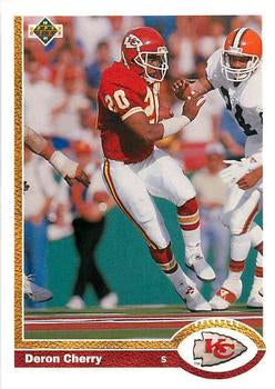 #374 Deron Cherry - Kansas City Chiefs - 1991 Upper Deck Football