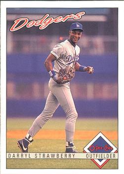 #375 Darryl Strawberry - Los Angeles Dodgers - 1993 O-Pee-Chee Baseball