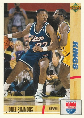 #375 Lionel Simmons - Sacramento Kings - 1991-92 Upper Deck Basketball