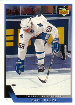 #375 Dave Karpa - Quebec Nordiques - 1993-94 Upper Deck Hockey